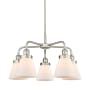 Innovations Lighting Cone 5 Light 25" Wide Chandelier Satin Nickel / Matte White