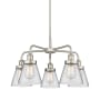 Innovations Lighting Cone 5 Light 25" Wide Chandelier Satin Nickel / Clear
