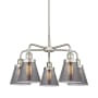 Innovations Lighting Cone 5 Light 25" Wide Chandelier Satin Nickel / Plated Smoke