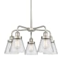 Innovations Lighting Cone 5 Light 25" Wide Chandelier Satin Nickel / Seedy