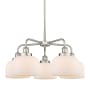 Innovations Lighting Bell 5 Light 26" Wide Chandelier Satin Nickel / Matte White