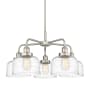 Innovations Lighting Bell 5 Light 26" Wide Chandelier Satin Nickel / Clear Deco Swirl