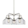 Innovations Lighting Bell 5 Light 26" Wide Chandelier Satin Nickel / Seedy