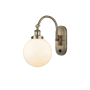 Innovations Lighting Beacon 15" Tall Wall Sconce / Converts to Semi-Flush Ceiling Fixture Antique Brass / Matte White