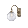 Innovations Lighting Beacon 15" Tall Wall Sconce / Converts to Semi-Flush Ceiling Fixture Antique Brass / Seedy