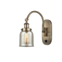 Innovations Lighting Bell 13" Tall Wall Sconce with Shade Antique Brass / Silver Plated Mercury