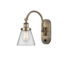 Innovations Lighting Cone 13" Tall Wall Sconce Antique Brass / Clear