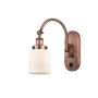 Innovations Lighting Bell 13" Tall Wall Sconce with Shade Antique Copper / Matte White