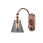 Innovations Lighting Cone 13" Tall Wall Sconce Antique Copper / Plated Smoke
