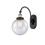 Innovations Lighting Beacon 15" Tall Wall Sconce / Converts to Semi-Flush Ceiling Fixture Black Antique Brass / Seedy