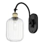 Innovations Lighting Preston 16" Tall Wall Sconce Black Antique Brass / Clear