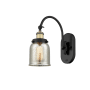 Innovations Lighting Bell 13" Tall Wall Sconce with Shade Black Antique Brass / Silver Plated Mercury