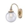 Innovations Lighting Beacon 15" Tall Wall Sconce / Converts to Semi-Flush Ceiling Fixture Brushed Brass / Seedy