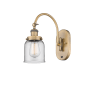 Innovations Lighting Bell 13" Tall Wall Sconce with Shade Brushed Brass / Clear