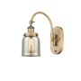 Innovations Lighting Bell 13" Tall Wall Sconce with Shade Brushed Brass / Silver Plated Mercury