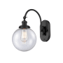 Innovations Lighting Beacon 15" Tall Wall Sconce / Converts to Semi-Flush Ceiling Fixture Matte Black / Seedy