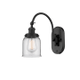 Innovations Lighting Bell 13" Tall Wall Sconce with Shade Matte Black / Clear