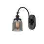 Innovations Lighting Bell 13" Tall Wall Sconce with Shade Matte Black / Plated Smoke