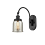Innovations Lighting Bell 13" Tall Wall Sconce with Shade Matte Black / Silver Plated Mercury