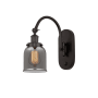 Innovations Lighting Bell 13" Tall Wall Sconce with Shade Oil Rubbed Bronze / Plated Smoke