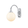 Innovations Lighting Beacon 15" Tall Wall Sconce / Converts to Semi-Flush Ceiling Fixture Polished Chrome / Matte White