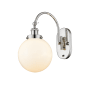 Innovations Lighting Beacon 15" Tall Wall Sconce / Converts to Semi-Flush Ceiling Fixture Polished Nickel / Matte White