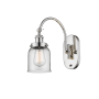 Innovations Lighting Bell 13" Tall Wall Sconce with Shade Polished Nickel / Clear