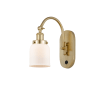 Innovations Lighting Bell 13" Tall Wall Sconce with Shade Satin Gold / Matte White