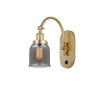 Innovations Lighting Bell 13" Tall Wall Sconce with Shade Satin Gold / Plated Smoke