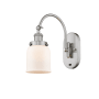 Innovations Lighting Bell 13" Tall Wall Sconce with Shade Brushed Satin Nickel / Matte White