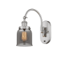 Innovations Lighting Bell 13" Tall Wall Sconce with Shade Brushed Satin Nickel / Plated Smoke