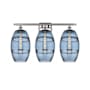 Innovations Lighting Vaz 3 Light 28" Wide Vanity Light Brushed Satin Nickel / Princess Blue
