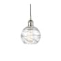 Innovations Lighting Athens 6" Wide Mini Pendant Brushed Satin Nickel / Clear Deco Swirl