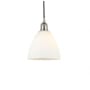 Innovations Lighting Edison 8" Wide Mini Pendant Brushed Satin Nickel / Matte White