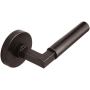 INOX Aurora Right Handed Single Dummy Door Lever with RA Series Round Rose Oil Rubbed Bronze
