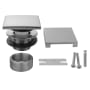 Jaclo Square Top Toe Control Tub Drain with Square No Hole Faceplate Polished Chrome