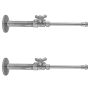 Jaclo Multi Turn Straight Pattern 3/8" IPS x 3/8" O.D. Toilet Supply Kit with Oval Handle, 20" Supply Tube, and Escutcheon Pewter