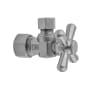Jaclo Quarter Turn Angle Pattern 5/8" O.D. Compression (FITS 1/2" Copper) x 3/8" O.D. Supply Valve with Standard Cross Handle Vintage Bronze