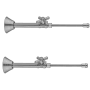 Jaclo Quarter Turn Angle Pattern 1/2" IPS x 3/8" O.D. Toilet Supply Kit with Standard Cross Handle, 12" Supply Tube, and Escutcheon Pewter