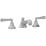Jaclo Astor 1.5 GPM Widespread Bathroom Faucet with Hex Lever Handles Satin Nickel