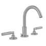 Jaclo Uptown Contempo 1.2 GPM Widespread Bathroom Faucet with Round Escutcheons and Slim Lever Handles Polished Chrome