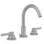 Jaclo Uptown Contempo 0.5 GPM Widespread Bathroom Faucet with Round Escutcheons and Low Contempo Lever Handles Matte Black