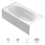 Jacuzzi Amiga 72" Pure Air Alcove Bathtub with Left Drain and Basic Controls White