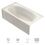 Jacuzzi Amiga 72" Pure Air Alcove Bathtub with Left Drain and Basic Controls Oyster