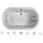 Jacuzzi Anza 72" Salon Spa Bathtub for Drop In Installation with Center Drain and Illumatherapy / Whisper Technology™ - Luxury Controls White