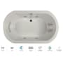 Jacuzzi Anza 72" Salon Spa Bathtub for Drop In Installation with Center Drain and Illumatherapy / Whisper Technology™ - Luxury Controls Oyster