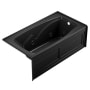 Jacuzzi Cetra 60" Three Wall Alcove Acrylic Whirlpool Tub with Right Drain and Overflow Black