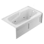 Jacuzzi Cetra 60" Three Wall Alcove Acrylic Whirlpool Tub with Right Drain and Overflow White