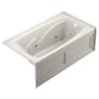 Jacuzzi Cetra 60" Three Wall Alcove Acrylic Whirlpool Tub with Right Drain and Overflow Oyster