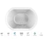 Jacuzzi Duetta 60" Drop-In Spa Combination Bathtub with Center Drain, Whisper+ Technology™, and Illumatherapy White / Chrome Trim